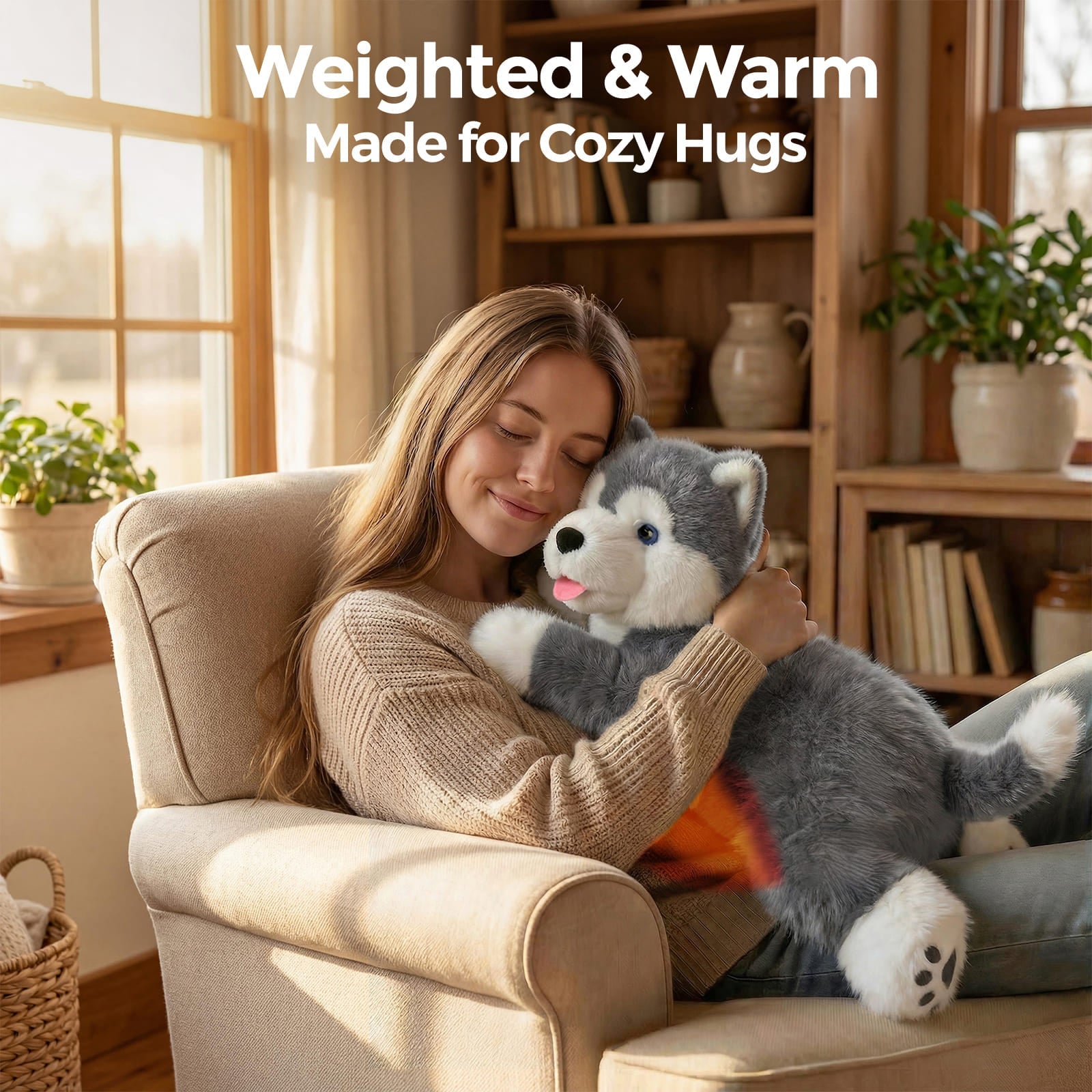 Mochilumi Alaskan Malamute Weighted Stuffed Animal
