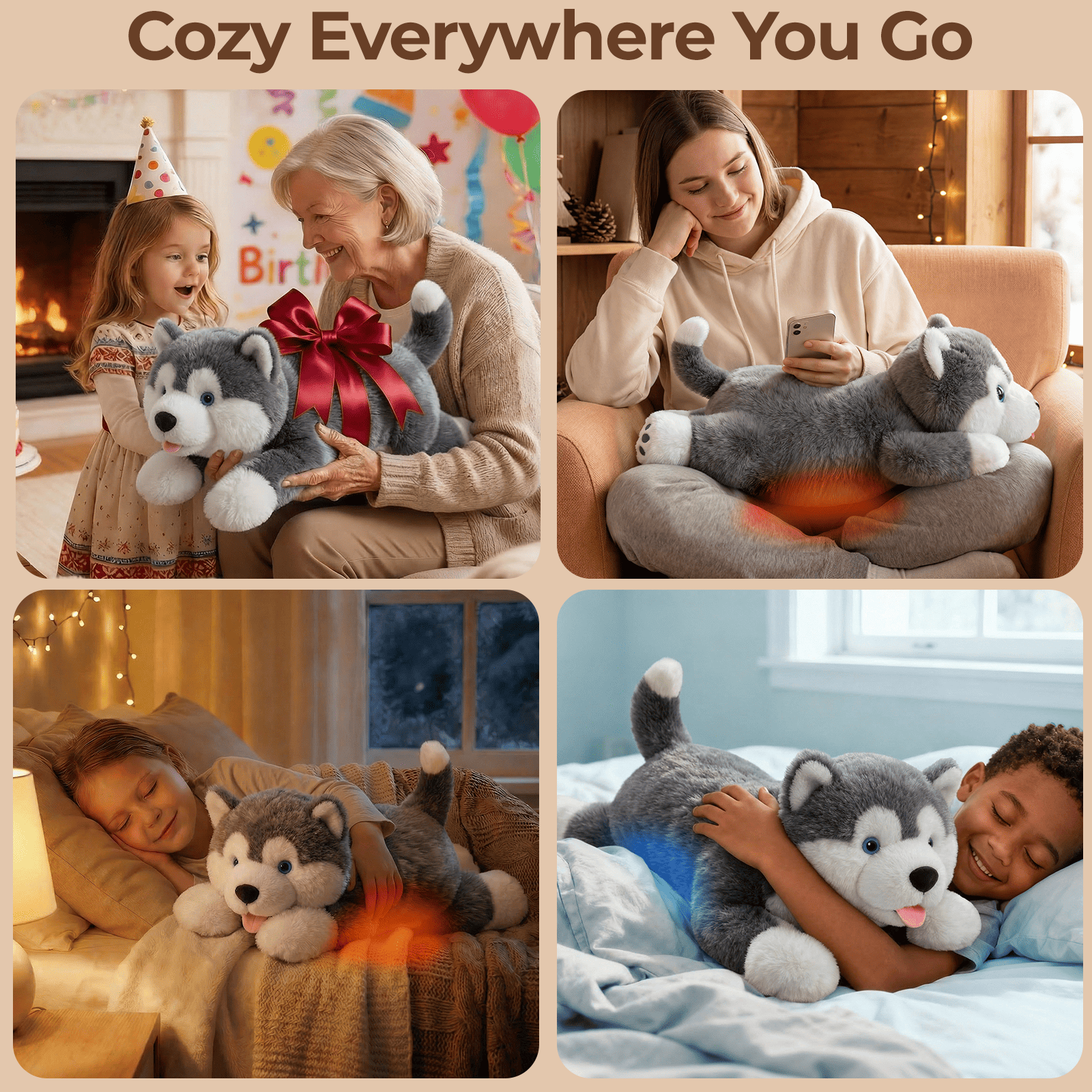 Mochilumi Alaskan Malamute Weighted Stuffed Animal