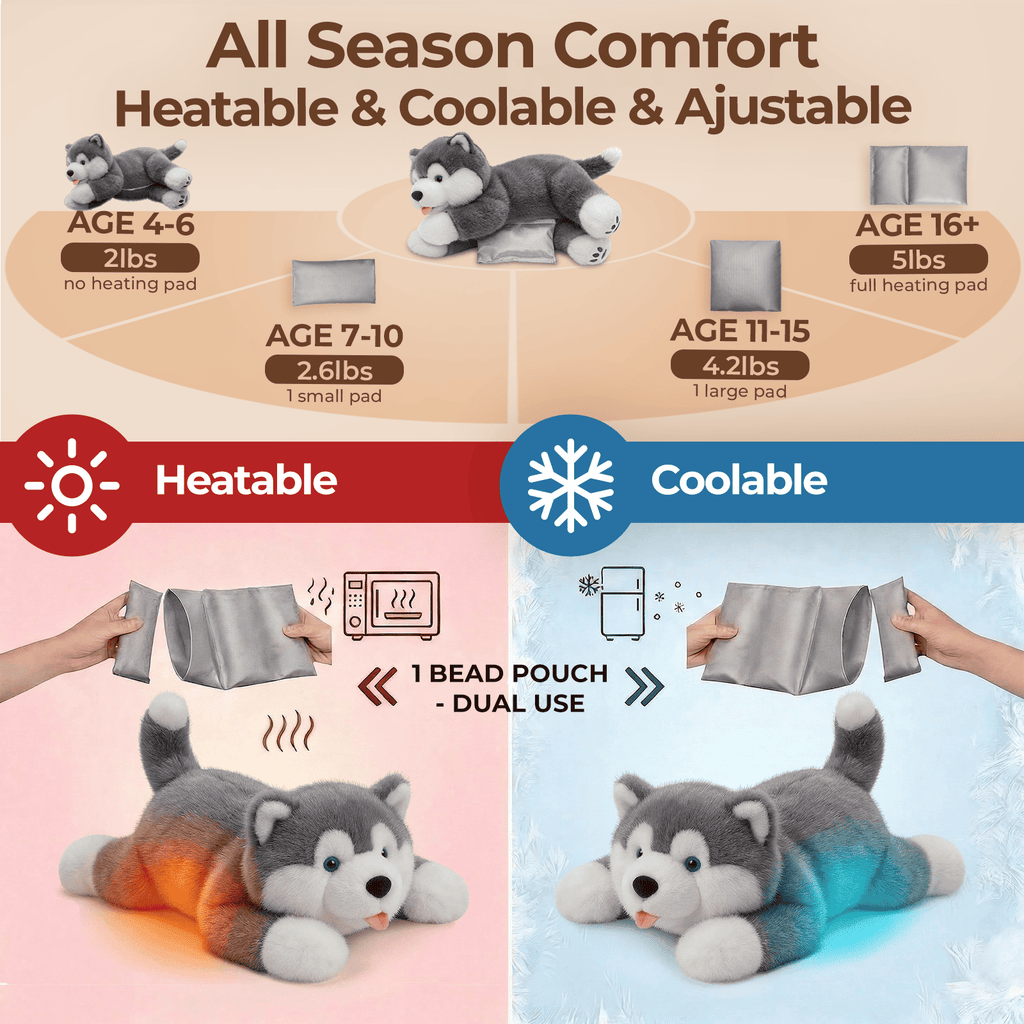 Mochilumi Alaskan Malamute Weighted Stuffed Animal